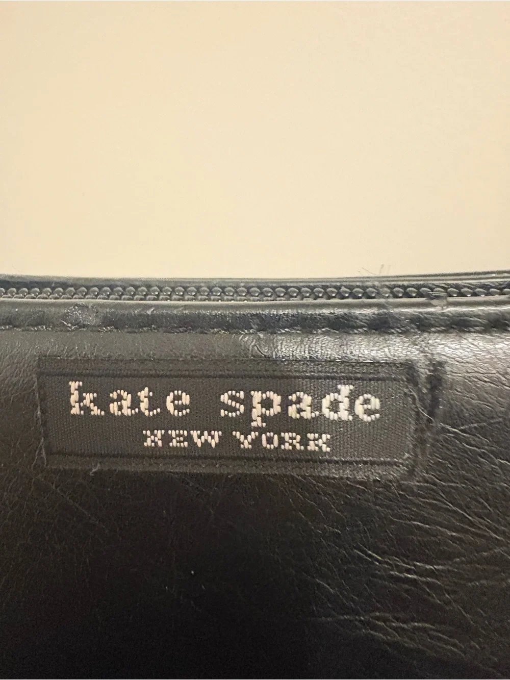 kate spade Black Leather Shoulder Bag with Silver-Tone Accents